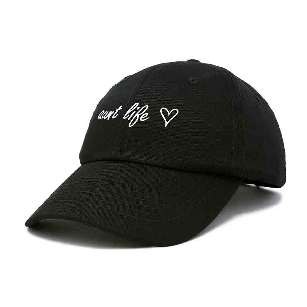 Dalix Aunt Life Embroidered Dad Hat Cotton Baseball Cap Womens in Gray