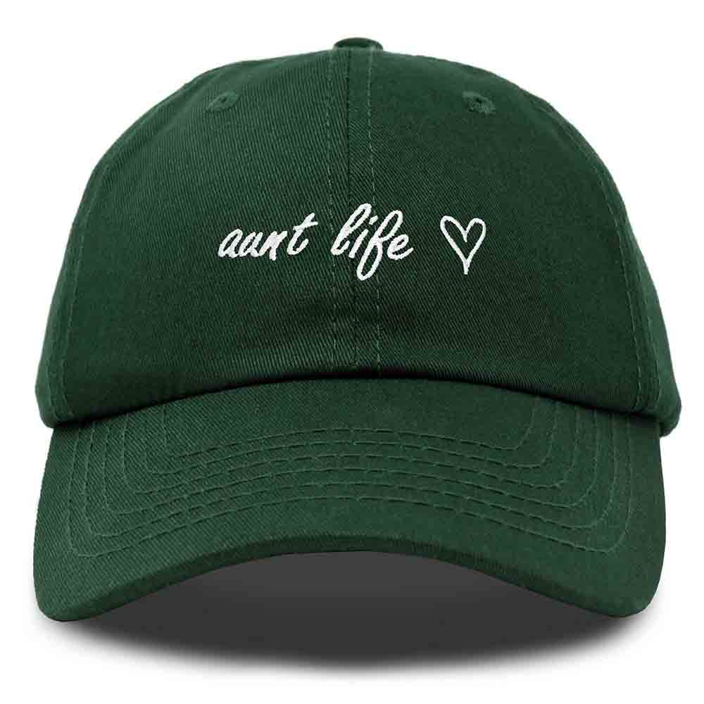 Dalix Aunt Life Embroidered Dad Hat Cotton Baseball Cap Womens in Yellow