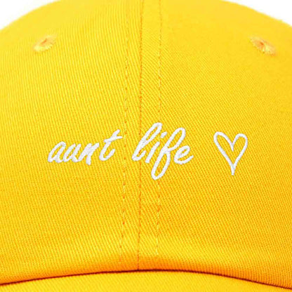 Dalix Aunt Life Embroidered Dad Hat Cotton Baseball Cap Womens in Teal