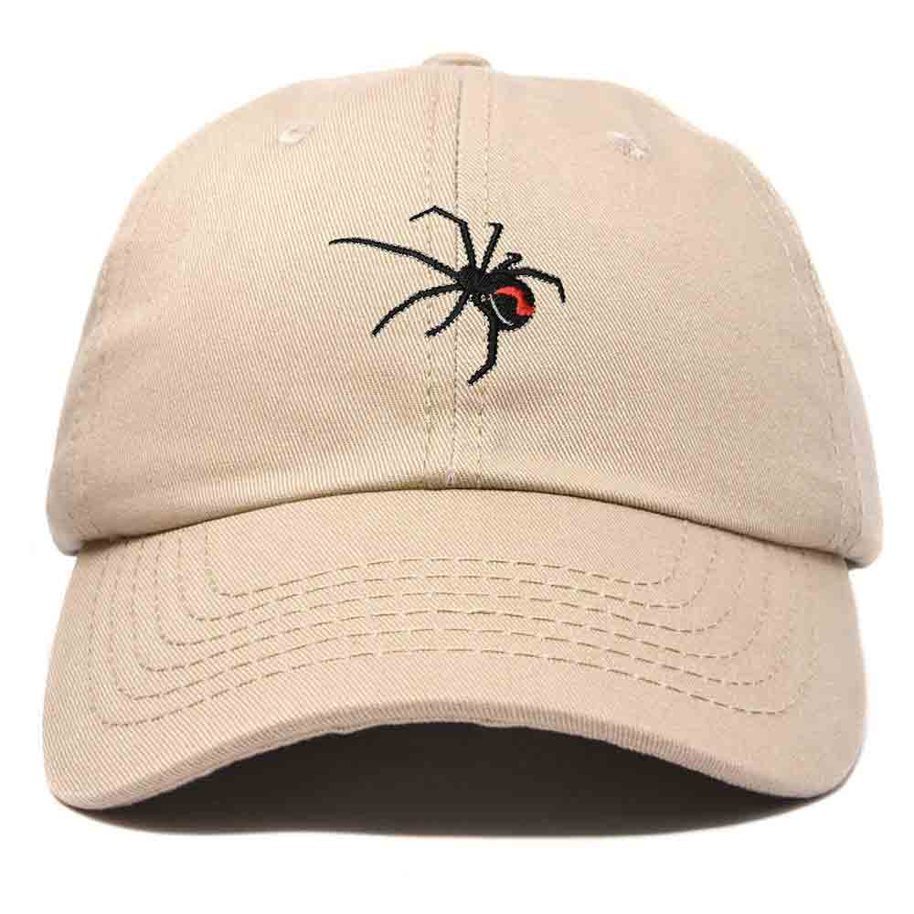 Dalix Black Widow Embroidered Dad Hat Cotton Baseball Cap Women in Yellow