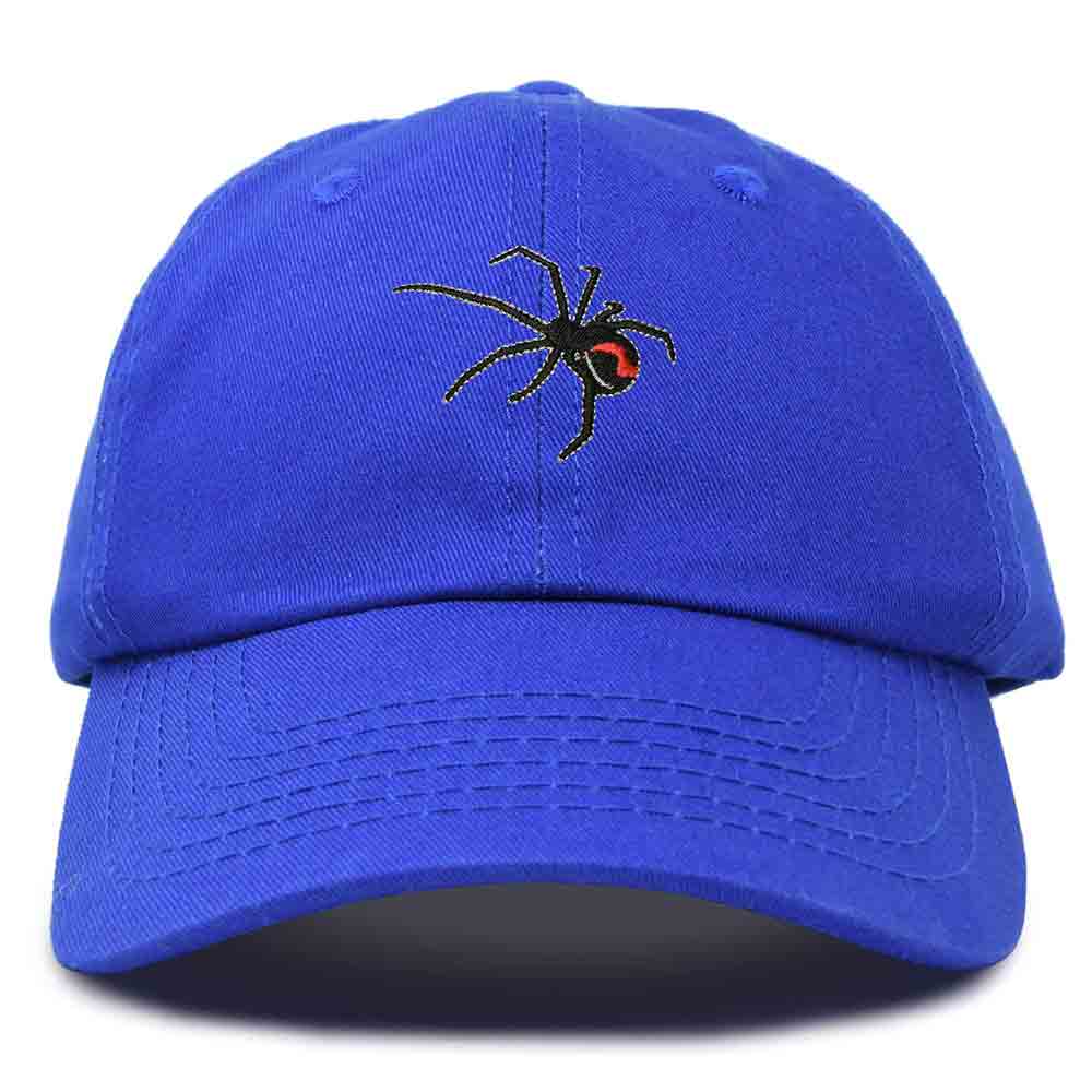 Dalix Black Widow Embroidered Dad Hat Cotton Baseball Cap Women in Washed Black