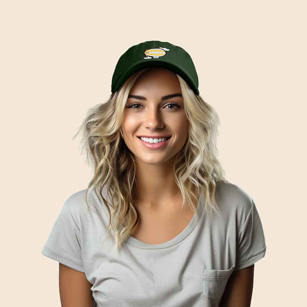 Dalix Blimp Embroidered Dad Cap Cotton Baseball Hat Women in Olive