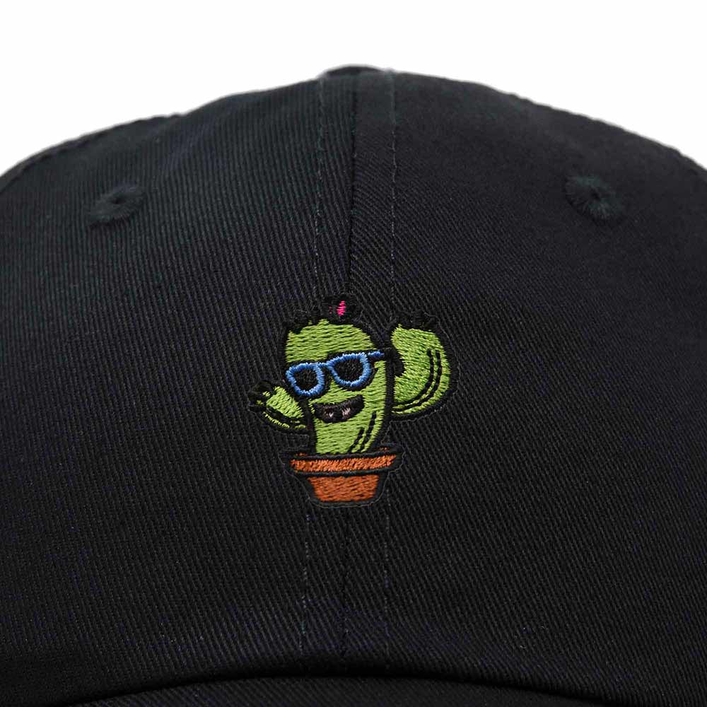 Dalix Cactus Embroidered Cap Cotton Baseball Summer Cool Dad Hat Mens in Black