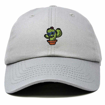Dalix Cactus Embroidered Cap Cotton Baseball Summer Cool Dad Hat Mens in Gray
