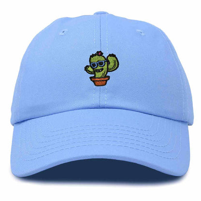 Dalix Cactus Embroidered Cap Cotton Baseball Summer Cool Dad Hat Mens in Light Blue