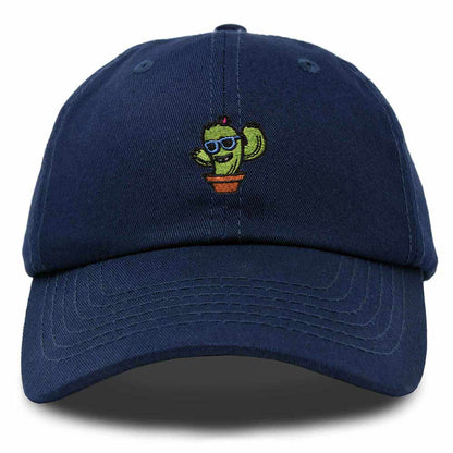 Dalix Cactus Embroidered Cap Cotton Baseball Summer Cool Dad Hat Mens in Navy Blue