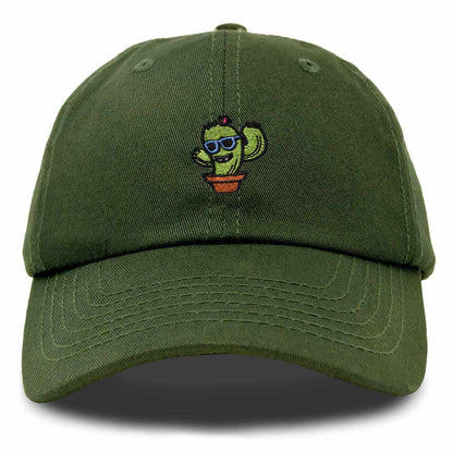 Dalix Cactus Embroidered Cap Cotton Baseball Summer Cool Dad Hat Mens in Olive