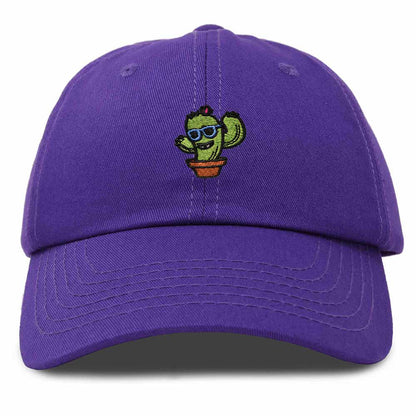 Dalix Cactus Embroidered Cap Cotton Baseball Summer Cool Dad Hat Mens in Purple