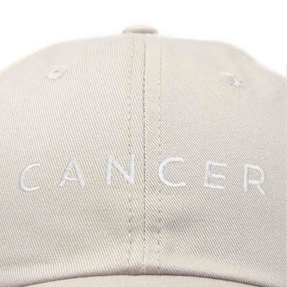 Dalix Cancer Dad Hat Embroidered Zodiac Astrology Cotton Baseball Cap in Khaki
