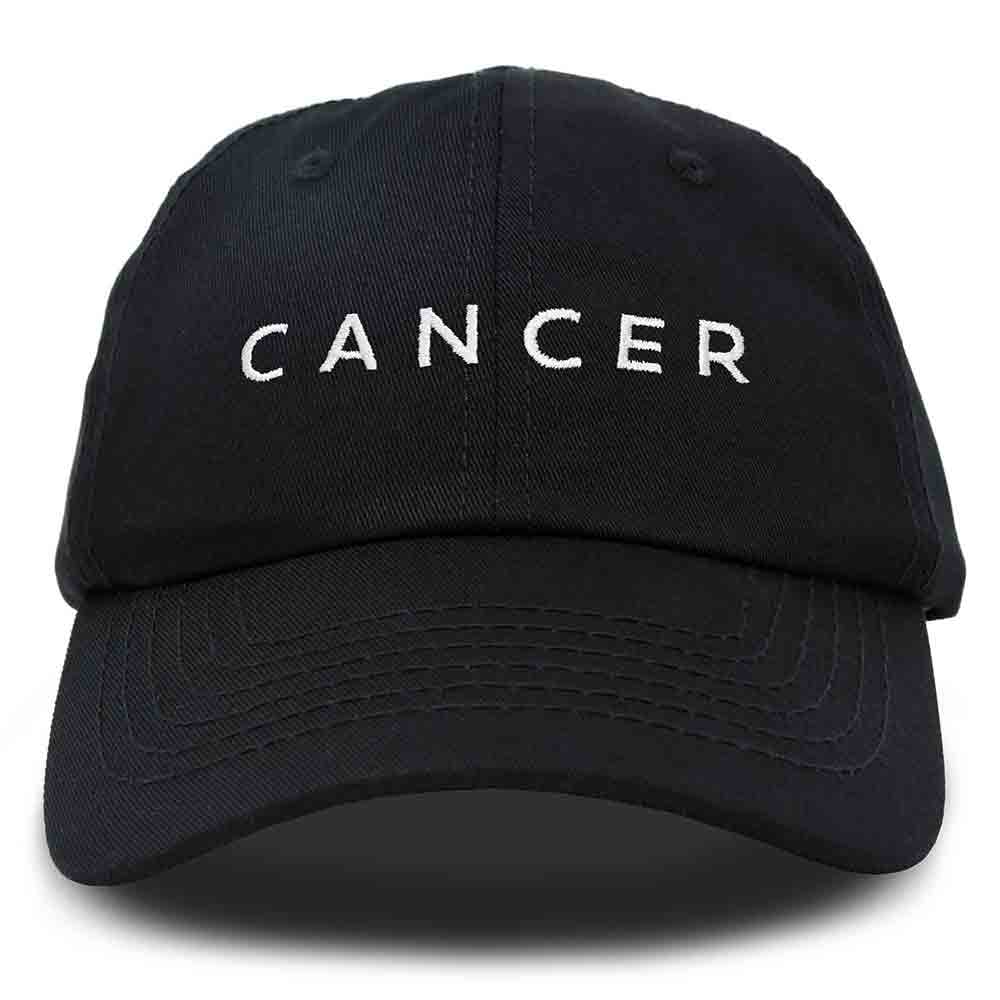 Dalix Cancer Dad Hat Embroidered Zodiac Astrology Cotton Baseball Cap in Beige