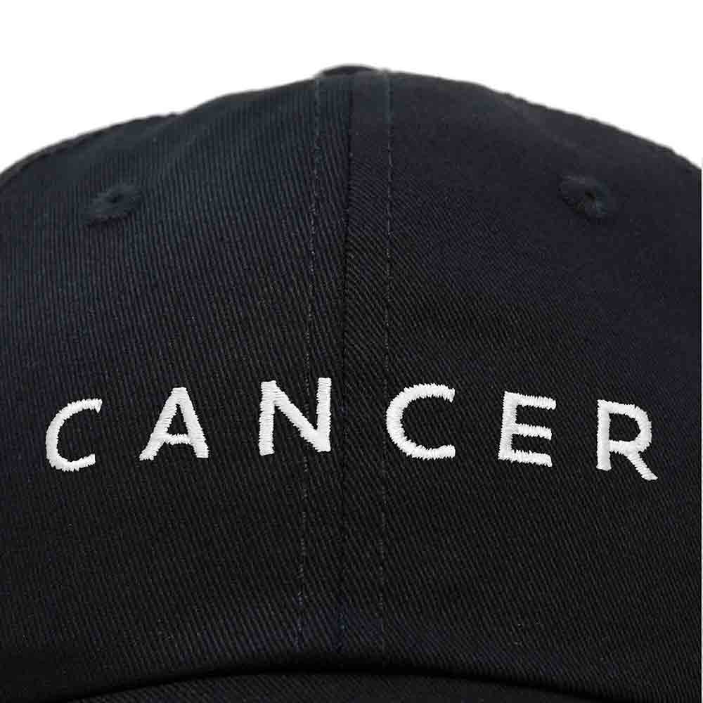 Dalix Cancer Dad Hat Embroidered Zodiac Astrology Cotton Baseball Cap in Black