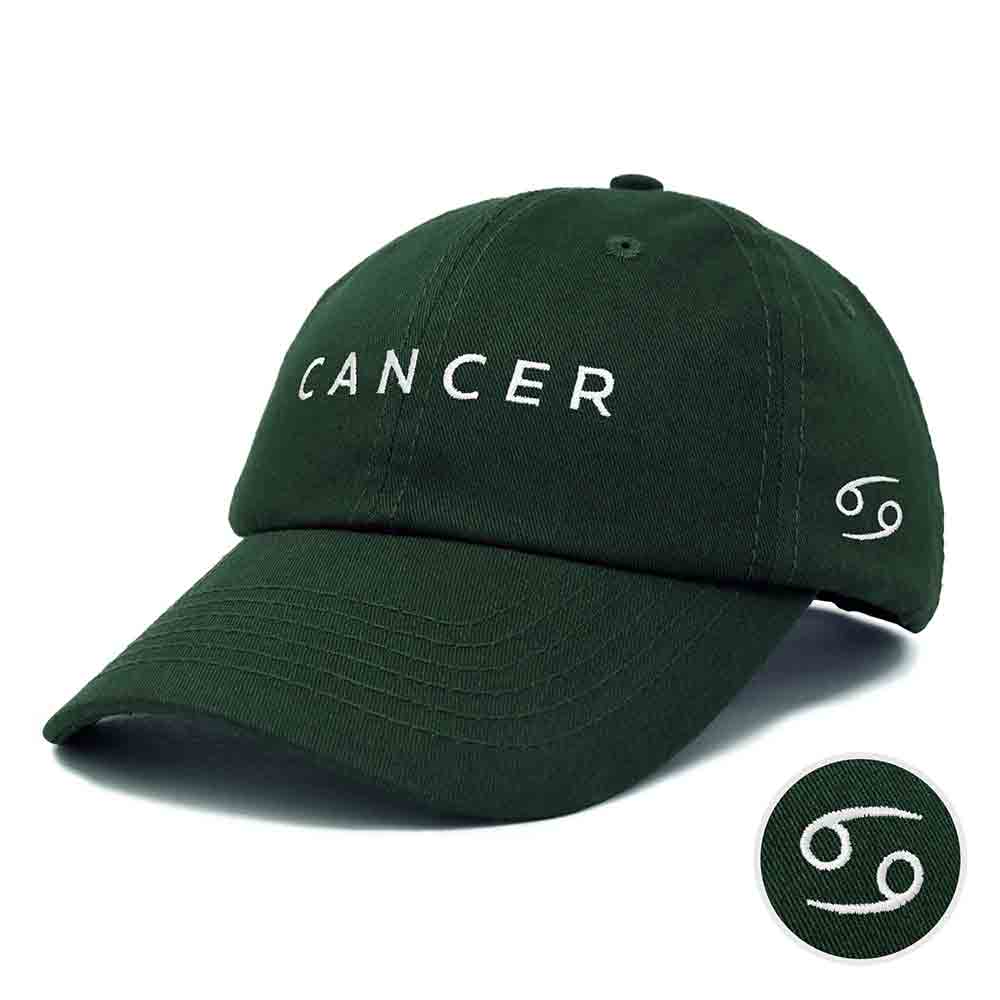 Dalix Cancer Dad Hat Embroidered Zodiac Astrology Cotton Baseball Cap in Orange