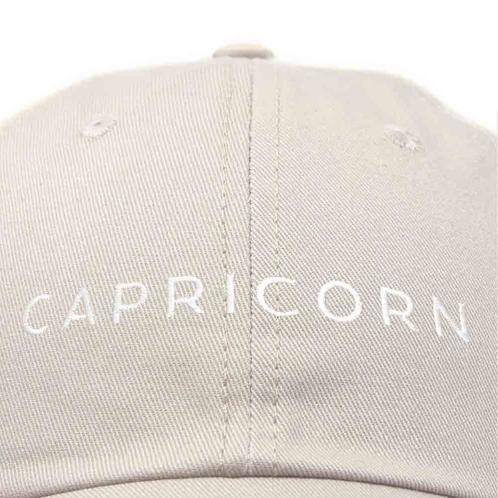 Dalix Capricorn Dad Hat Embroidered Zodiac Astrology Cotton Baseball Cap in Khaki