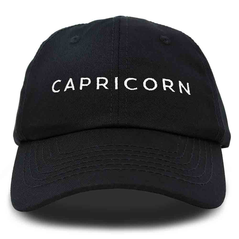 Dalix Capricorn Dad Hat Embroidered Zodiac Astrology Cotton Baseball Cap in Beige