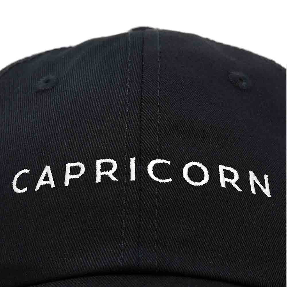 Dalix Capricorn Dad Hat Embroidered Zodiac Astrology Cotton Baseball Cap in Black