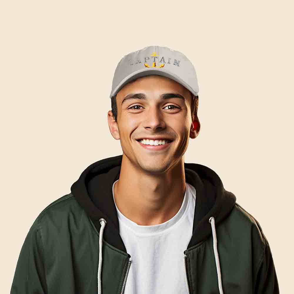 Dalix Captain Embroidered Dad Cap Cotton Baseball Hat Men in Lavender