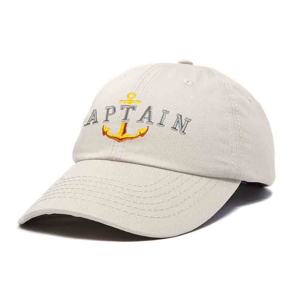 Dalix Captain Embroidered Dad Cap Cotton Baseball Hat Men in Light Pink