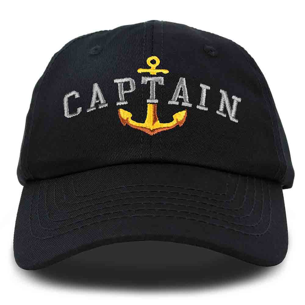 Dalix Captain Embroidered Dad Cap Cotton Baseball Hat Men in Beige