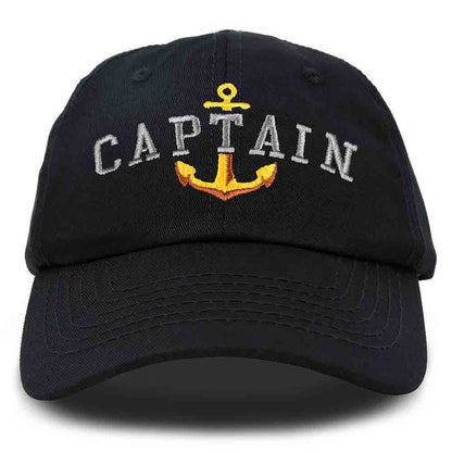 Dalix Captain Embroidered Dad Cap Cotton Baseball Hat Men in Beige