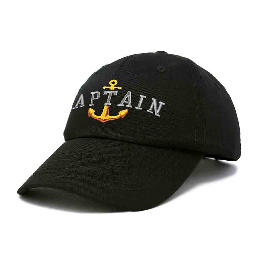 Dalix Captain Embroidered Dad Cap Cotton Baseball Hat Men in Gray