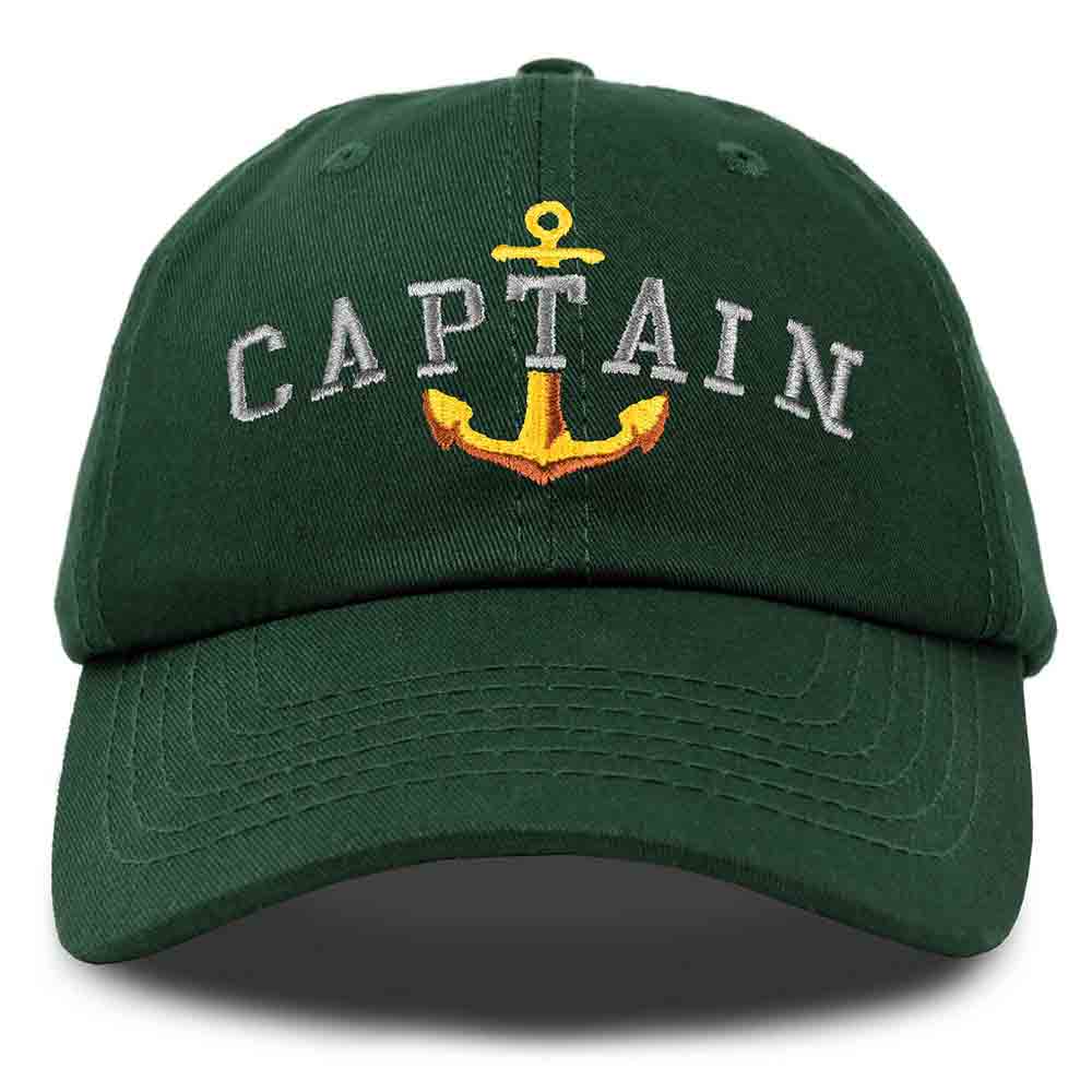 Dalix Captain Embroidered Dad Cap Cotton Baseball Hat Men in Yellow