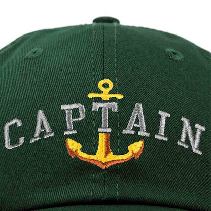 Dalix Captain Embroidered Dad Cap Cotton Baseball Hat Men in Navy Blue