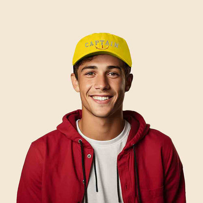 Dalix Captain Embroidered Dad Cap Cotton Baseball Hat Men in Washed Navy Blue