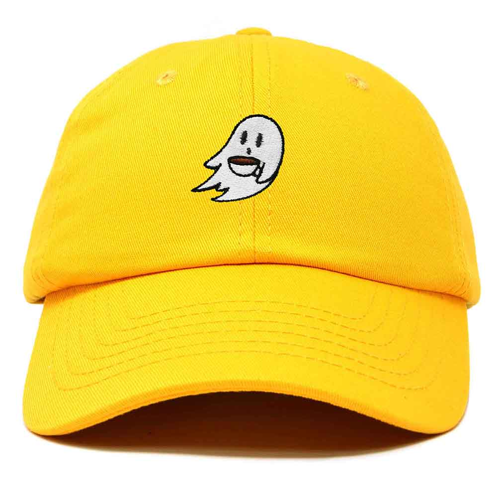 Dalix Spooke-a-Latte Ghost Cap Embroidered Coffee Cotton Baseball Hat Mens Womens in Gold