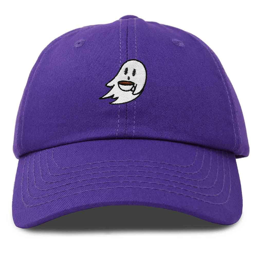 Dalix Spooke-a-Latte Ghost Cap Embroidered Coffee Cotton Baseball Hat Mens Womens in Purple