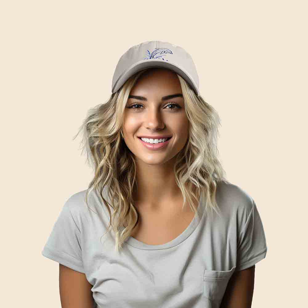 Dalix Dolphin Embroidered Dad Cap Cotton Baseball Cap Women in Lavender
