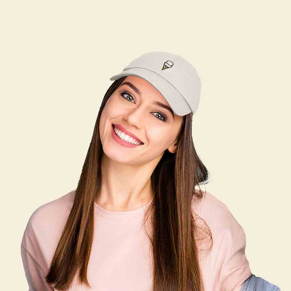 Dalix Double Scoop Embroidered Ice Cream Dad Hat Embroidered Cap Women in Lavender