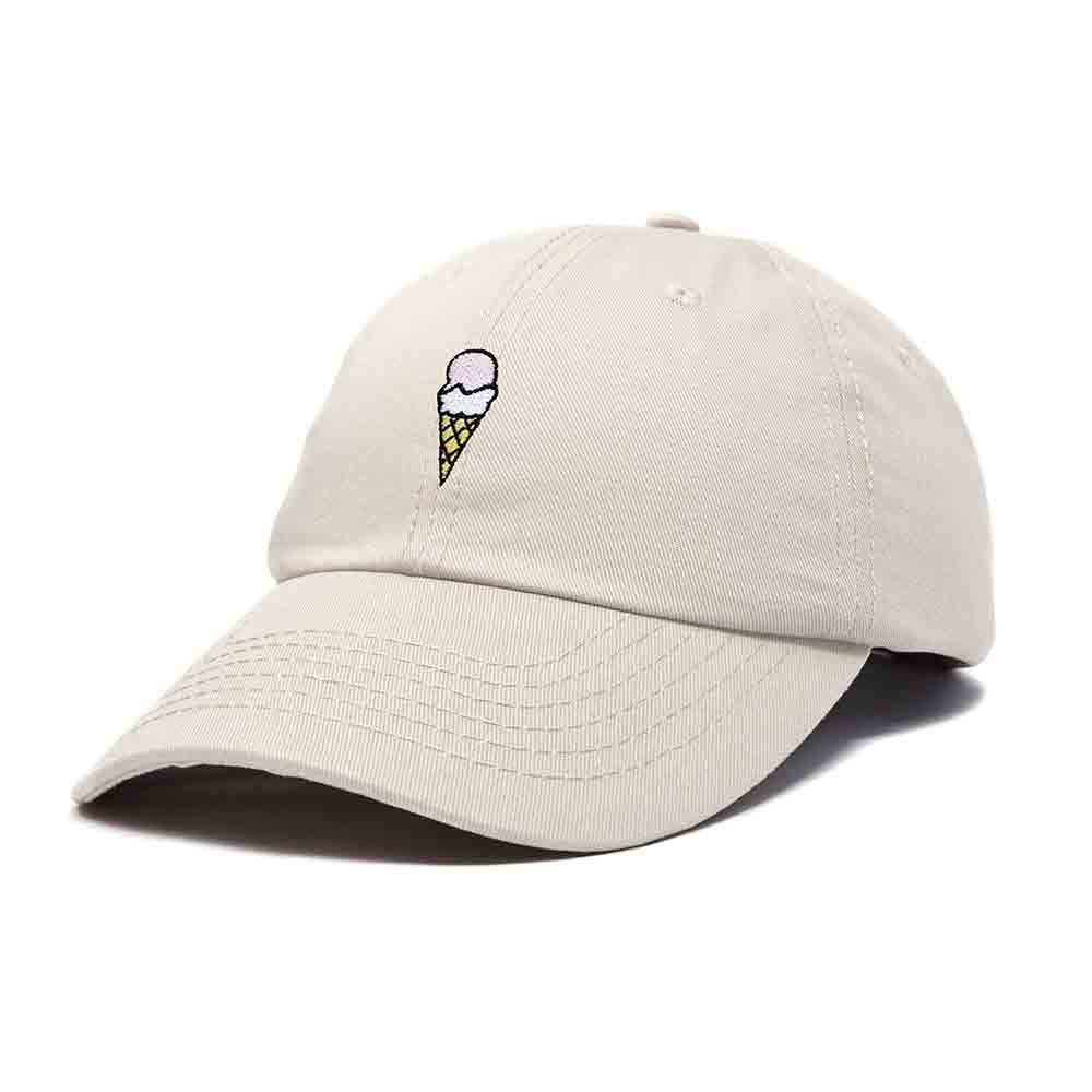 Dalix Double Scoop Embroidered Ice Cream Dad Hat Embroidered Cap Women in Light Pink