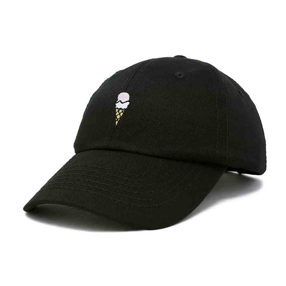 Dalix Double Scoop Embroidered Ice Cream Dad Hat Embroidered Cap Women in Gray