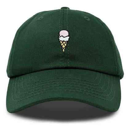 Dalix Double Scoop Embroidered Ice Cream Dad Hat Embroidered Cap Women in Yellow