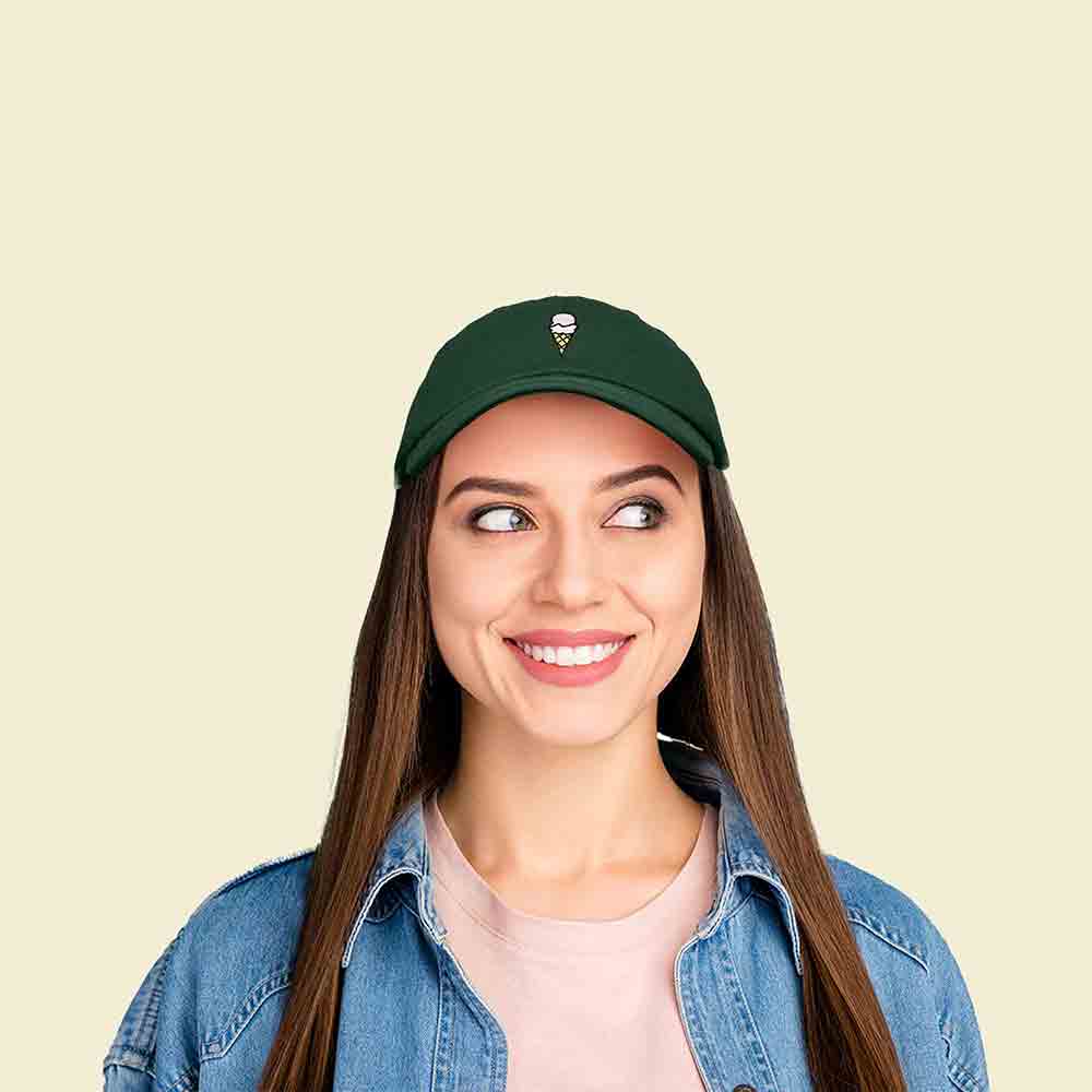 Dalix Double Scoop Embroidered Ice Cream Dad Hat Embroidered Cap Women in Orange