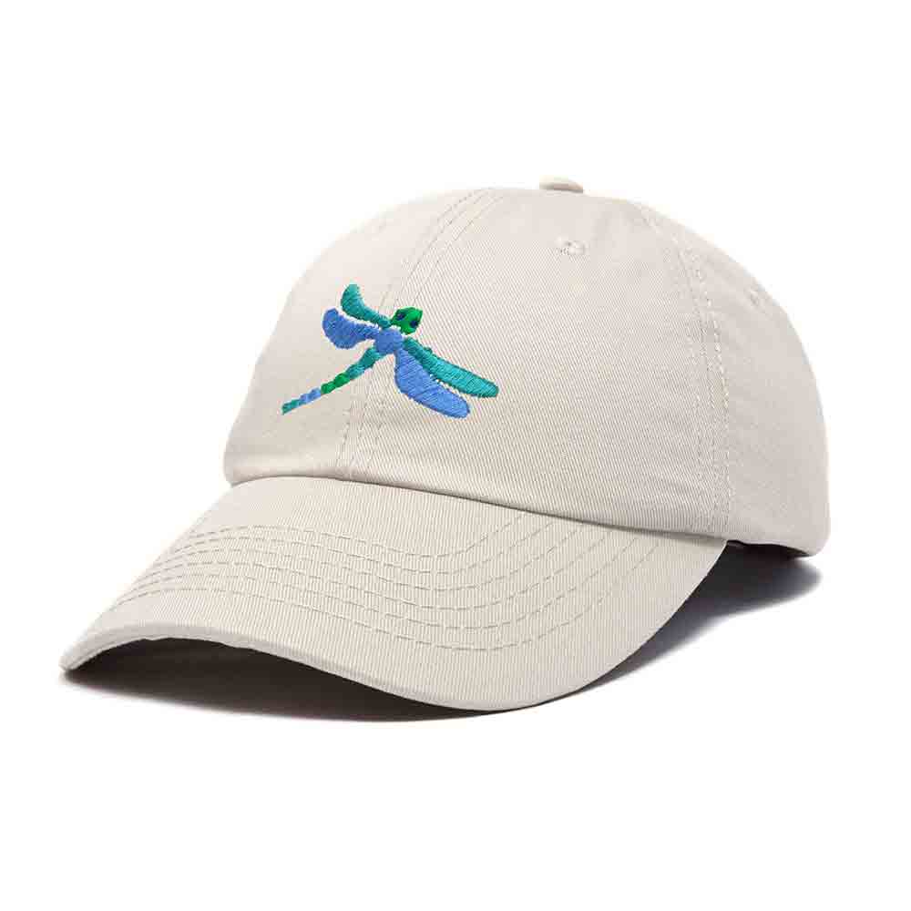 Dalix Dragonfly Embroidered Dad Cap Cotton Baseball Hat Women in Light Pink