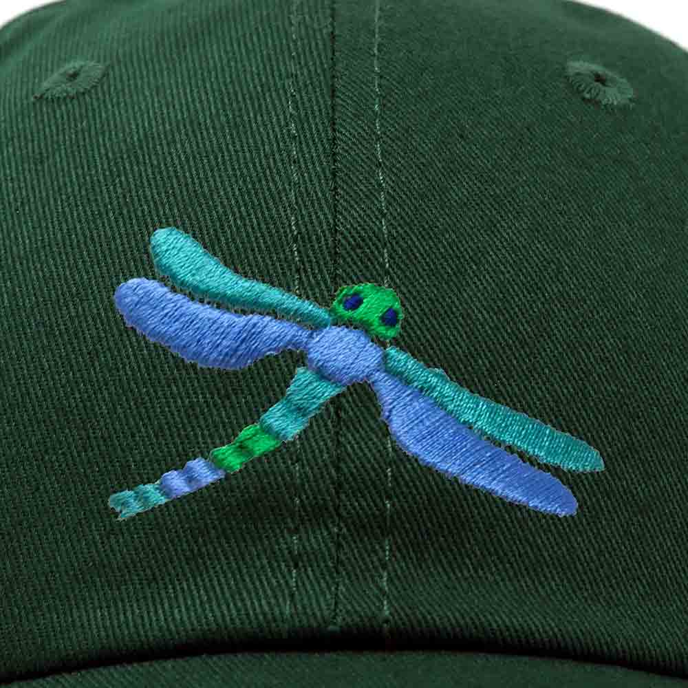 Dalix Dragonfly Embroidered Dad Cap Cotton Baseball Hat Women in Navy Blue