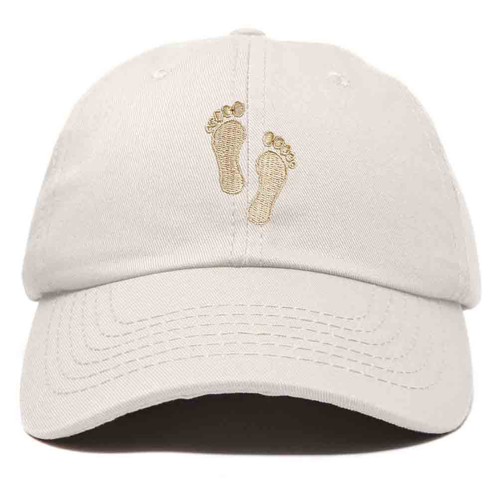 Dalix Footprint Embroidered Dad Cap Cotton Baseball Hat Women in Kelly Green