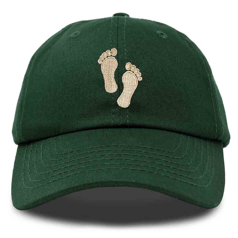 Dalix Footprint Embroidered Dad Cap Cotton Baseball Hat Women in Yellow