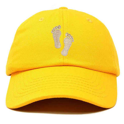 Dalix Footprint Embroidered Dad Cap Cotton Baseball Hat Women in Royal Blue