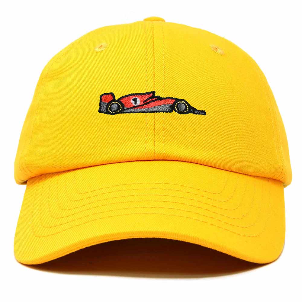 Dalix Formula Racing Car Embroidered Cap Cotton Baseball Summer Cool Dad Hat Mens in Gold
