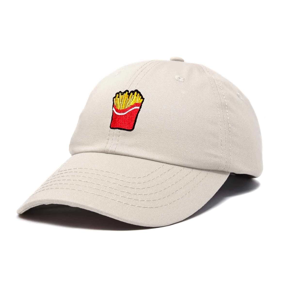 Dalix French Fries Embroidered Dad Cap Cotton Baseball Hat Women in Light Blue