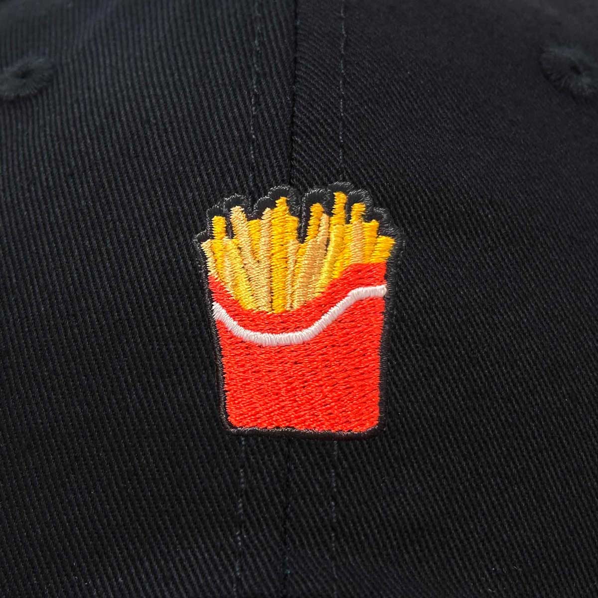 Dalix French Fries Embroidered Dad Cap Cotton Baseball Hat Women in Black