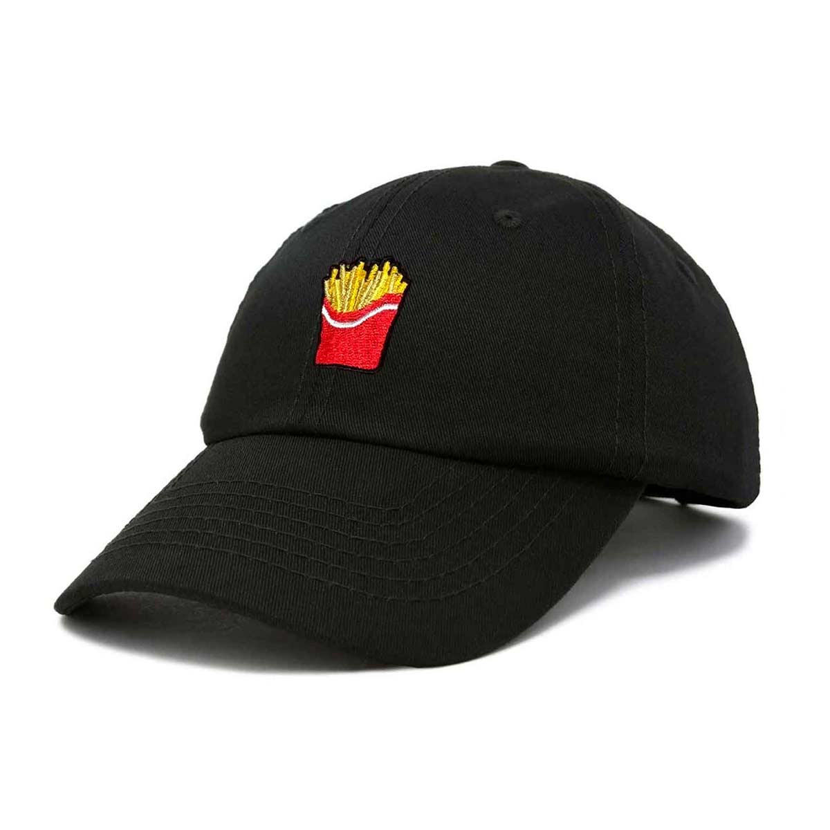 Dalix French Fries Embroidered Dad Cap Cotton Baseball Hat Women in Gold