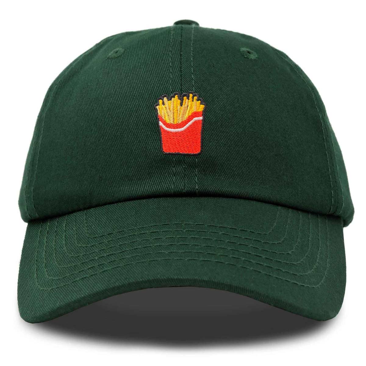 Dalix French Fries Embroidered Dad Cap Cotton Baseball Hat Women in Yellow