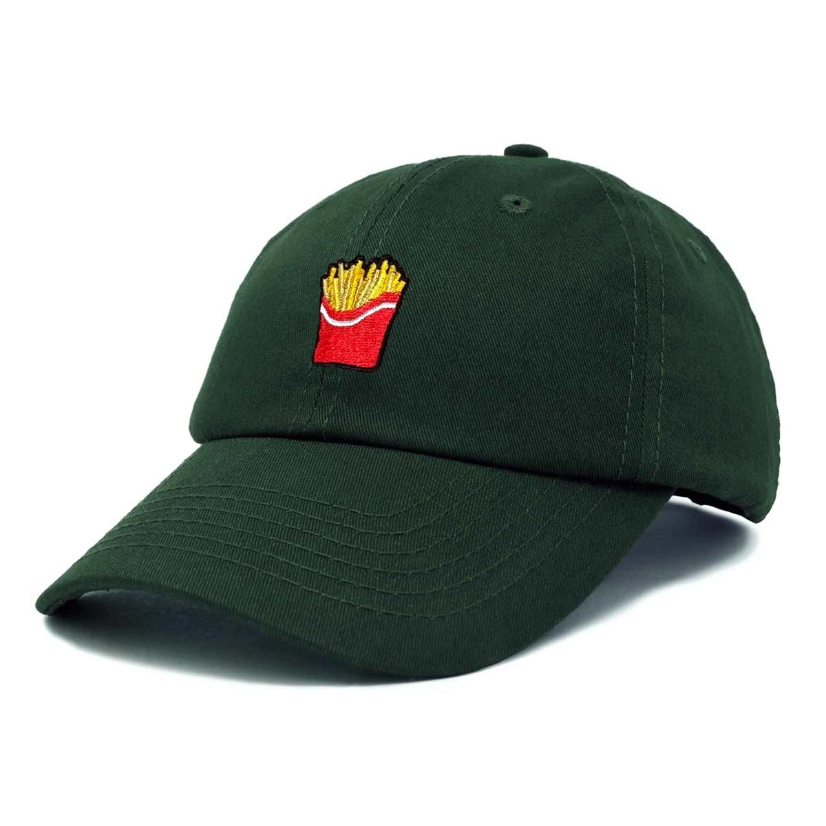 Dalix French Fries Embroidered Dad Cap Cotton Baseball Hat Women in Orange