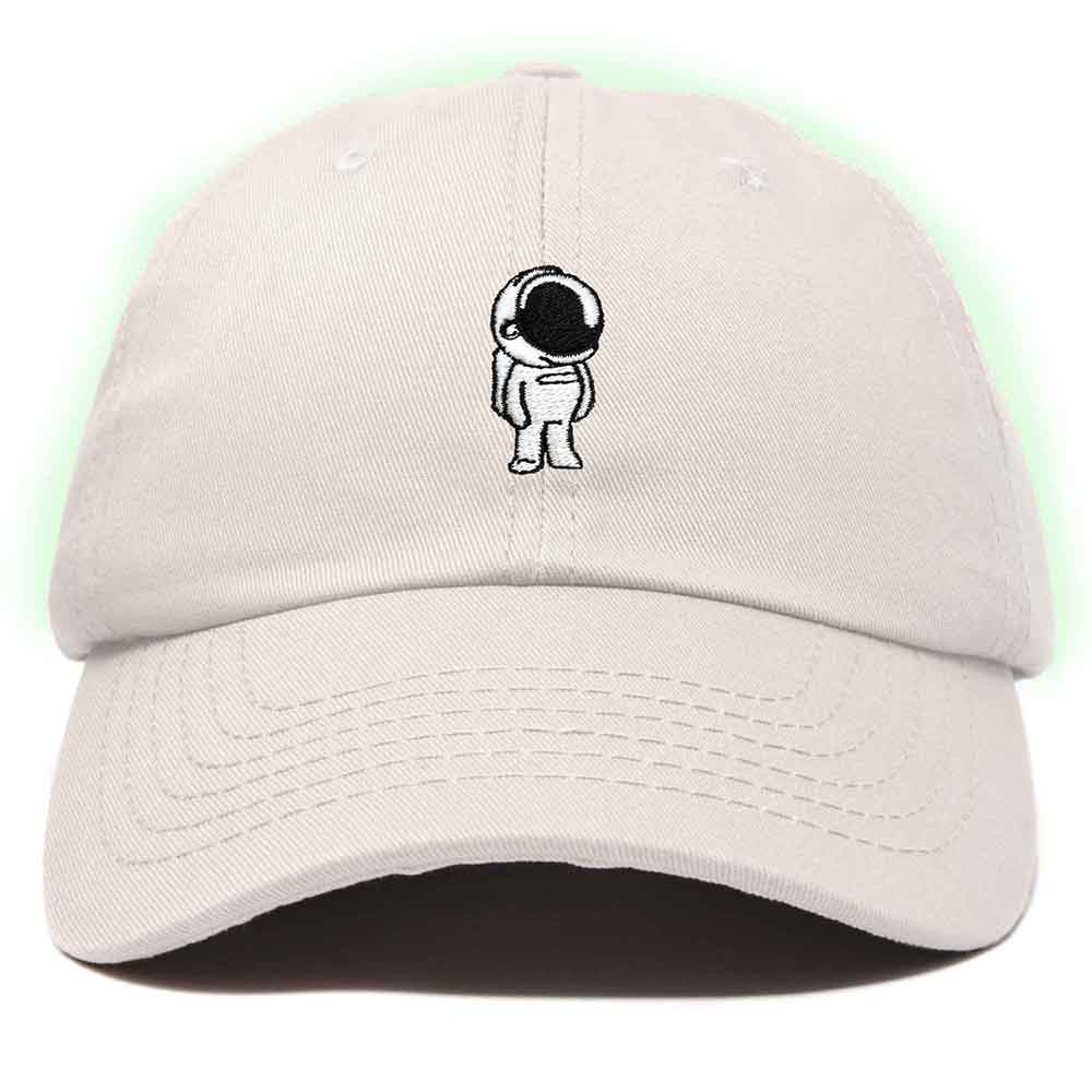 Dalix Astronaut Embroidered Glow in the Dark Hat Dad Cotton Baseball Cap Women in Kelly Green