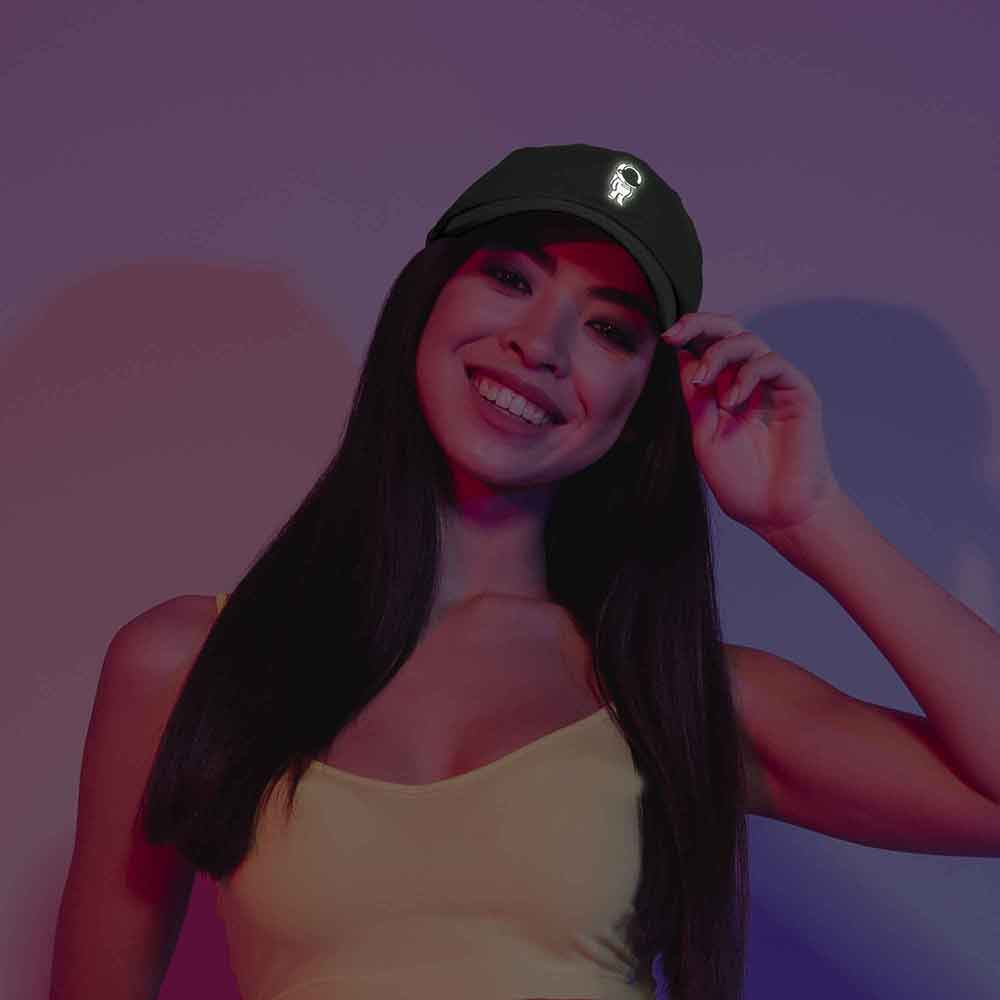 Dalix Astronaut Embroidered Glow in the Dark Hat Dad Cotton Baseball Cap Women in Gold