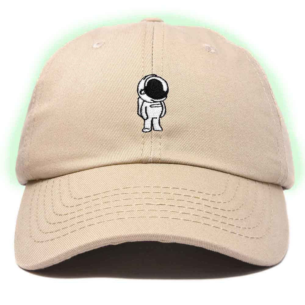Dalix Astronaut Embroidered Glow in the Dark Hat Dad Cotton Baseball Cap Women in Yellow