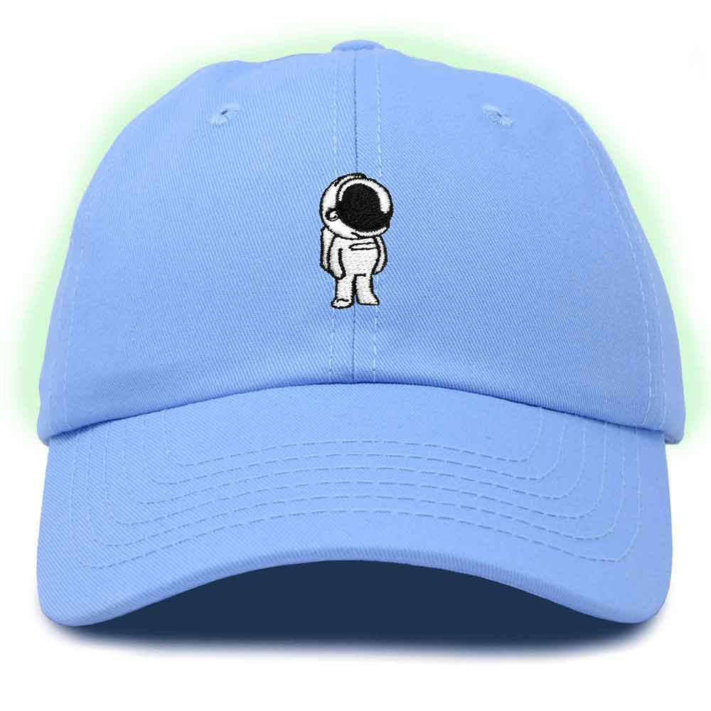 Dalix Astronaut Embroidered Glow in the Dark Hat Dad Cotton Baseball Cap Women in Olive